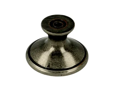 Gałka ROMANA 1700 - stare srebro, jasnobeżowa gładka porcelana / fi 29 mm