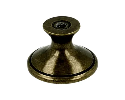 Gałka ROMANA 1700 - stary mosiądz, jasnobeżowa popękana porcelana / fi 29 mm