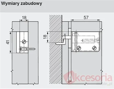 Zawieszka do szafek Blum lewa - biały