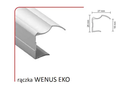 Rączka WENUS EKO do drzwi przesuwnych - srebrny / dł. 270 cm