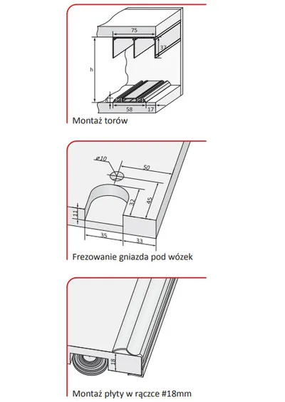 Rączka WENUS EKO do drzwi przesuwnych - srebrny / dł. 270 cm