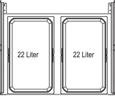 Kosz EKO Liner 2x22l Szary Z Wytłumiaczem Do Korpusu 60cm