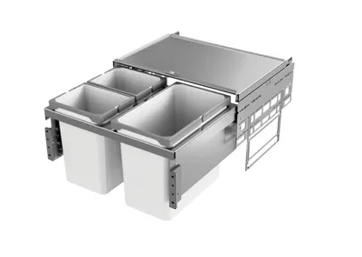 Kosz EKO Liner 2x10l+22l  Szary Z Wytłumiaczem Do Korpusu 60cm