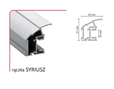 Rączka SYRIUSZ 10/P do drzwi przesuwnych - srebrny / dł. 270 cm