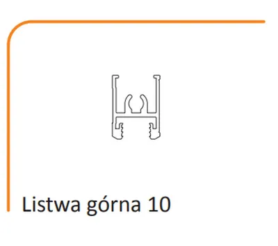 Listwa górna 10 do drzwi przesuwnych - srebrny / dł. 170 cm