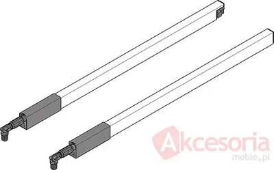 Reling podłużny kwadratowy TANDEMBOX ANTARO - czarny / dł. 65 cm / kpl