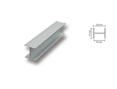 Łącznik H-17/18 do płyty gr. 18 mm - srebrny / dł. 300 cm