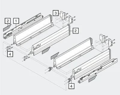 Szuflada Tandembox Wys.M=83mm ZLEWOZMYWAKOWA Dł.50cm 30kg SZARA
