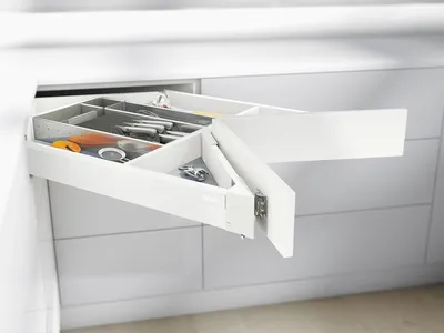 Szuflada narożna TANDEMBOX ANTARO z hamulcem / wys. M=83 mm / dł. 60 cm / 65 kg / biały