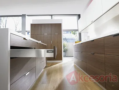 Szuflada INTIVO Wys.M=83mm dł.55cm 30kg INOX Hamulec Blum