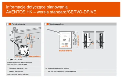 Aventos HK TIP-ON Siłowniki 20K2500T BIAŁE LF 750-2500