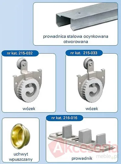 SLIDING Prowadnica 1219mm Do 2 Drzwi Przesuwnych 27kg 16-35mm St