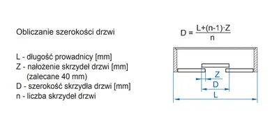 Zestaw APIS AP10 do 2 drzwi przesuwnych / dł. 100 cm / 9 kg
