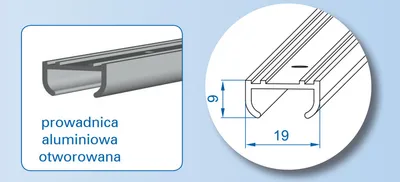 Zestaw APIS AP10 do 2 drzwi przesuwnych / dł. 100 cm / 9 kg