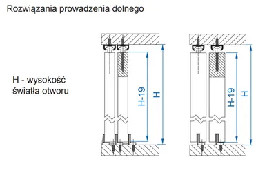 Zestaw APIS AP10 do 2 drzwi przesuwnych / dł. 100 cm / 9 kg