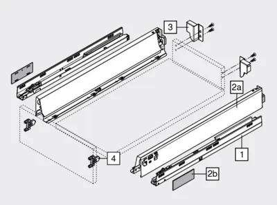 Szuflada TANDEMBOX ANTARO z hamulcem / wys. N=68 mm / dł. 50 cm / 30 kg / biały