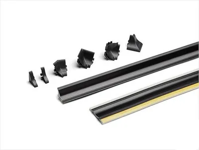 Zestaw kształtek do listwy COMPACT-LINE - czarny / 12 szt. 