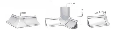 Zestaw kształtek do listwy COMPACT-LINE - czarny / 12 szt. 