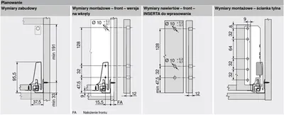 Szuflada TANDEMBOX ANTARO z hamulcem / wys. D=M+reling / dł. 50 cm / 30 kg / biały