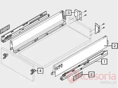 Tandembox Plus Wys.M=83mm Głęb.50cm 30kg SZARA Z Hamulcem Blum