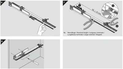 Stabilizacja Do Prowadnic Tandem 550H o dł.43,5-65cm z BLUMOTION