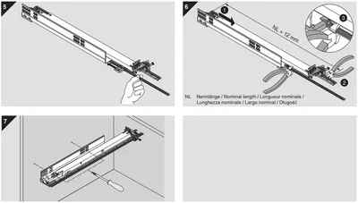 Stabilizacja Do Prowadnic Tandem 560H o dł.42-60cm z BLUMOTION