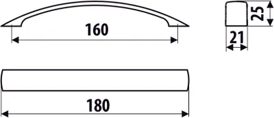 Uchwyt US16 - chrom satynowy / rozstaw 160 mm