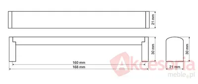 Reling RE21 ZnAl Stal Nikiel Szczotkowany Rozstaw 224 mm