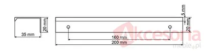 Uchwyt Aluminiowy UA45 80 mm Aluminium Naturalne