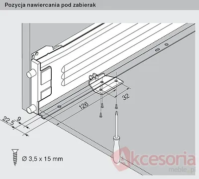 Szuflada METABOX 320N z hamulcem / wys. N=54 mm / dł. 50 cm / 25 kg / wysuw 75% / szary