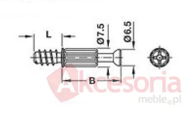 Trzpień łączący MINIFIX S200 - stal surowa / otwór 5 mm / wiercenie 34 mm