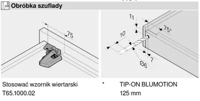 Prowadnica MOVENTO z Hamulcem 760H dł.25cm Wysuw 100% 40kg Blum
