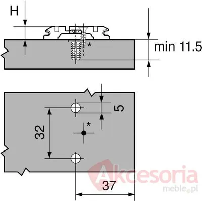 Prowadniki CLIP 174H7130EXPANDO H=3mm Regul. Mimośrod. Op.=50szt