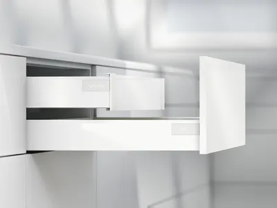 Szuflada wewnętrzna TANDEMBOX ANTARO z hamulcem / wys. M=83 mm / dł. 45 cm / 30 kg / biały