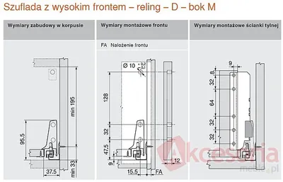 Tandembox ANTARO Wys.D=M+Z37A Głęb.50cm/Szer.40cm SZARA Hamulec