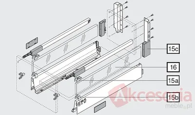 Tandembox ANTARO Wys.D=M+Z37A Głęb.50cm/Szer.40cm SZARA Hamulec