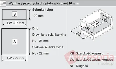 Tandembox ANTARO Wys.D=M+Z37A Głęb.50cm/Szer.60cm SZARA Hamulec