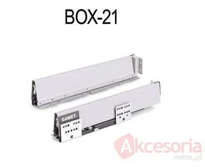 Szuflada Gamet Box  Wys=100mm Prowadnice 50cm SZARA