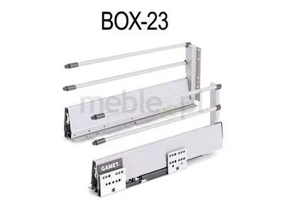 Szuflada Gamet Box Wys=218mm Gł.35cm+2relingi SZARA