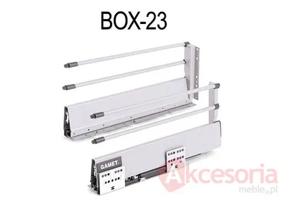 Szuflada Gamet Box Wys=218mm Gł.50cm+2relingi SZARA