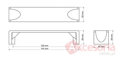 Uchwyt UU34 nikiel satynowy rozstaw 320mm