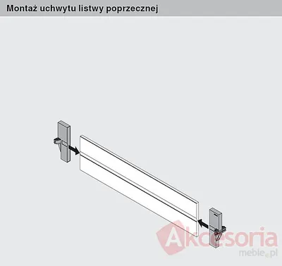 Orga-Line Listwa Poprzeczna Z40L777 SZARA  Stalowa Do szer.90cm do przycięcia