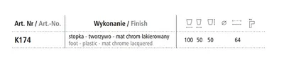 Nóżka K174 - chrom mat lakier / wys. 5 cm