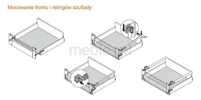 Cargo SPACE TOWER Korpus 40cm SZARE KPL=5 Szuflad Antaro+Zawiasy