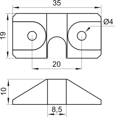 Drawer stop zamka centralnego Siso - czarny