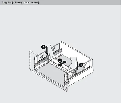 Listwa poprzeczna do przycięcia ORGA-LINE do Tandembox Antaro - biały / dł. 107,7 cm