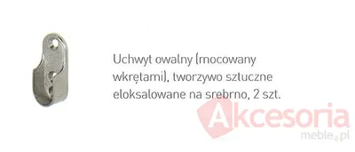 Uchwyt owalny do drążka ubraniowego podświetlanego