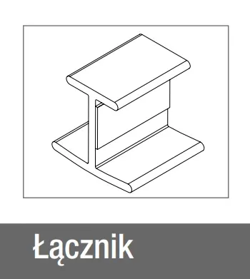 Łącznik 180° na prosto do cokołu RAUBASE - stal szczotkowana / wys. 10 cm