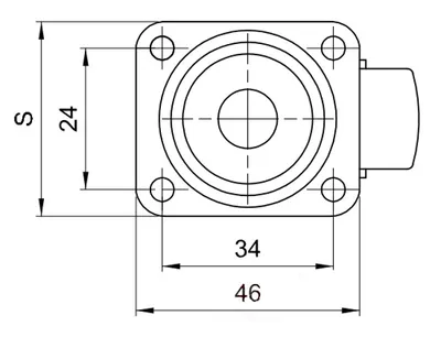 Kółko obrotowe łożyskowane KDS-202 - szary / fi 40 mm