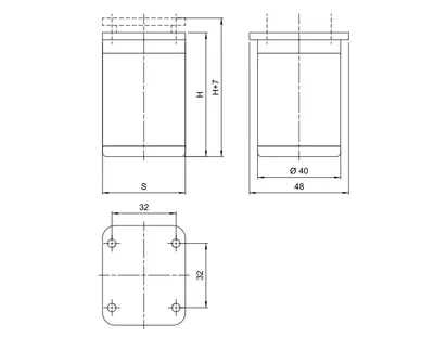 Nóżka okrągła D-860 z regulacją - aluminium / wys. 6 cm